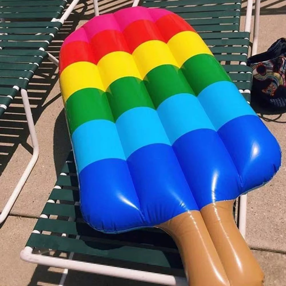 180Cm Inflatable Pool Float Lounge Ice Cream Inflatable Floating Bed Water Recliner Swimming Mattress Pool Float Row