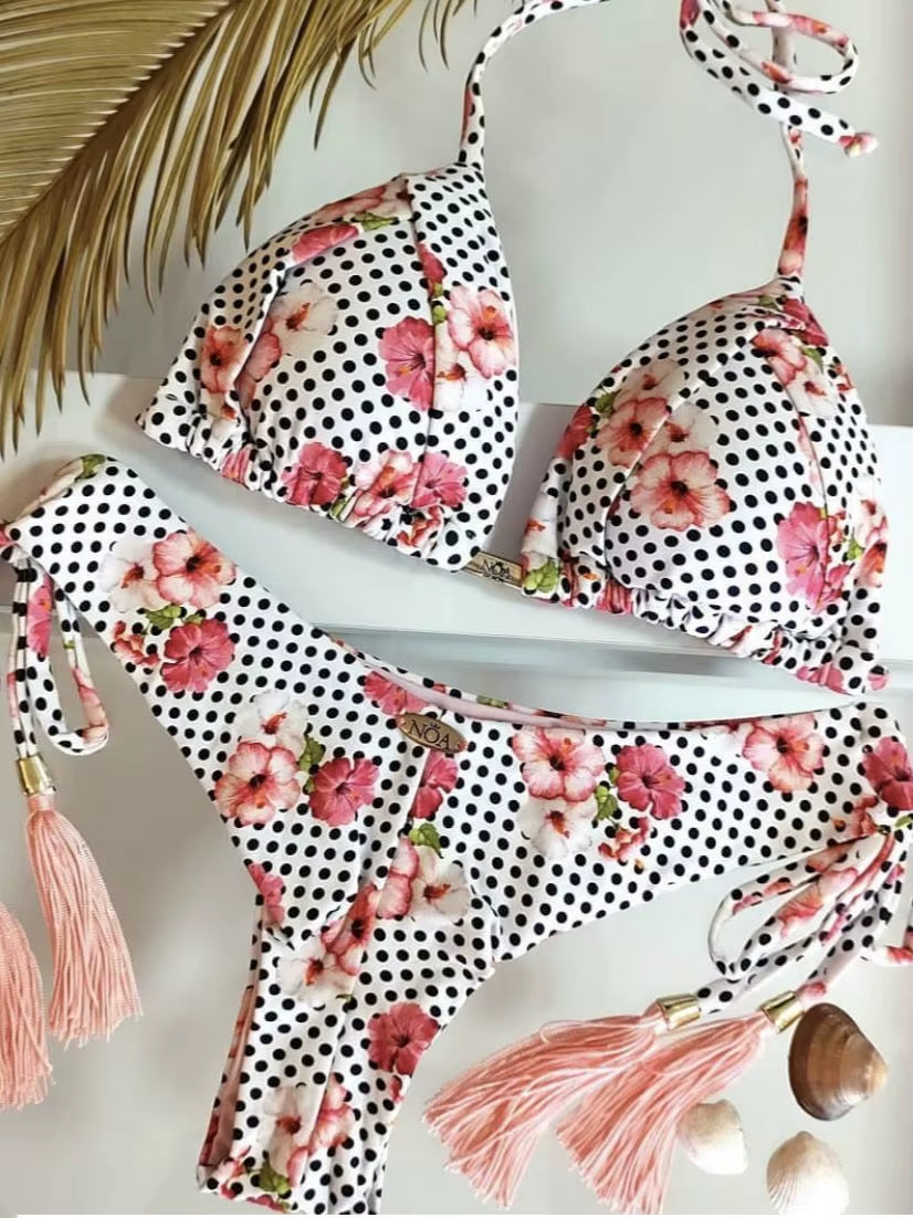 2022 Bikini Set Women Swimwear Push up Swimsuit Bottom Print Brazilian Biquini Bathing Suit Swim Wear Beach