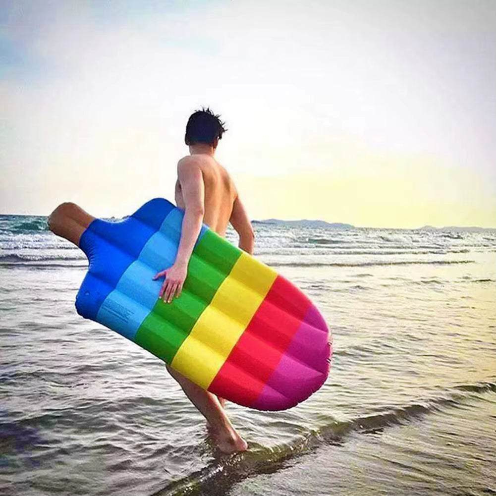 180Cm Inflatable Pool Float Lounge Ice Cream Inflatable Floating Bed Water Recliner Swimming Mattress Pool Float Row