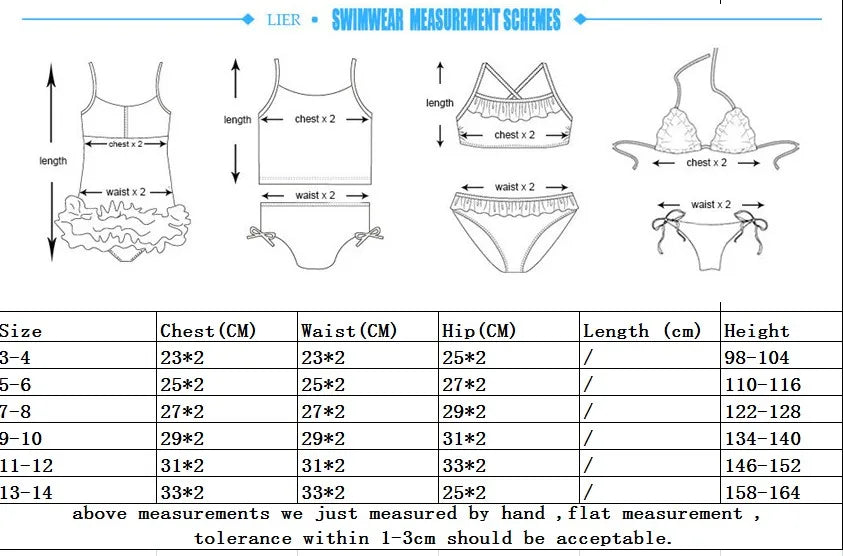 Girls or kids 2-Piece Swimsuit – Cartoon Bikini Set for Ages 3–14