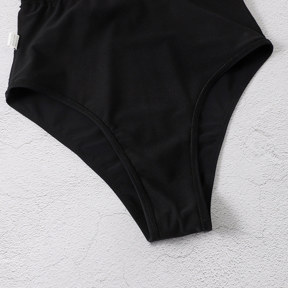 Black Slim One-Piece Swimsuit