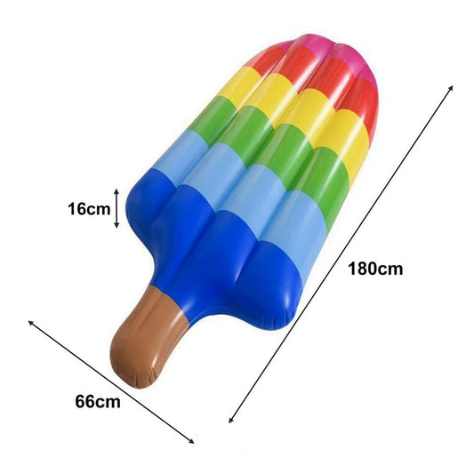 180Cm Inflatable Pool Float Lounge Ice Cream Inflatable Floating Bed Water Recliner Swimming Mattress Pool Float Row