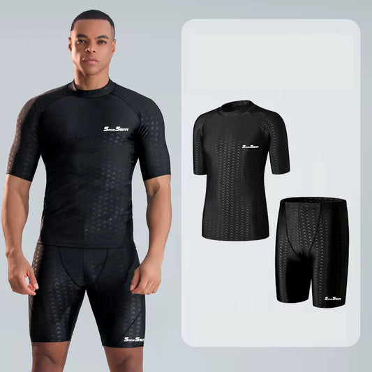 High Quality Men'S Swimsuit Swim Shorts Five Quarter Quick Drying Loose plus Size Swimming Kit Anti-Embarrassment