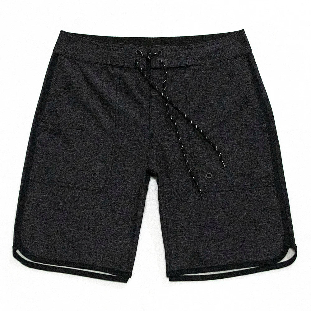 High Quality Man'S Solid Black Shorts Surf Swim Boardshorts Quick-Dry Waterproof Breathable Man Bermuda Beach Shorts Size 28-36